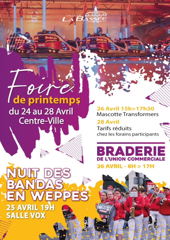 Foire de Printemps à La Bassée : manèges, Nuit des Bandas, braderie et animations Foire de Printemps à La Bassée : manèges, Nuit des Bandas, braderie et animations