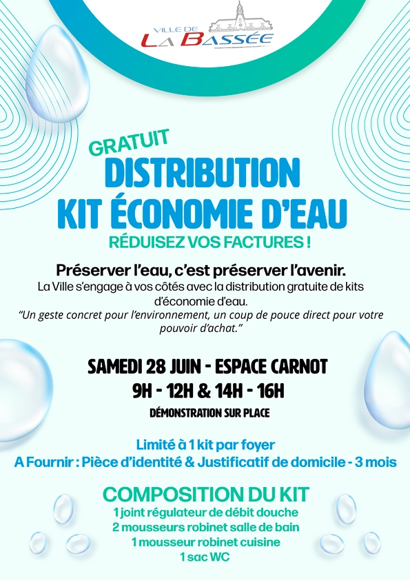 Distribution Gratuite Kits d'Économies d'Eau