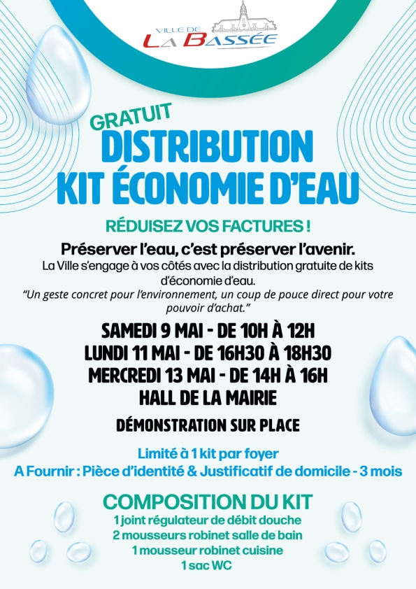 Distribution kit économie d'eau