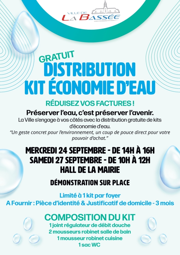 Distribution gratuite - Kit Économie d'Eau